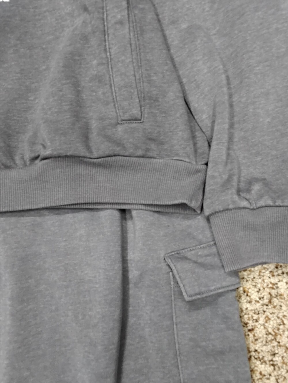 4056 Size XL No Boundries 2 Piece Grey Fleece Pant Set - Picture 2 of 5